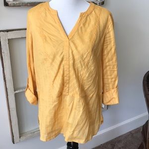 Mustard colored long sleeve tunic top size M